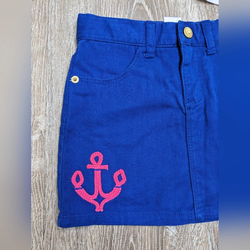 NWT Gymboree Royal Blue Nautical Denim Skort Girls Size 5